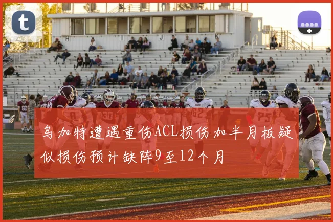 乌加特遭遇重伤ACL损伤加半月板疑似损伤预计缺阵9至12个月